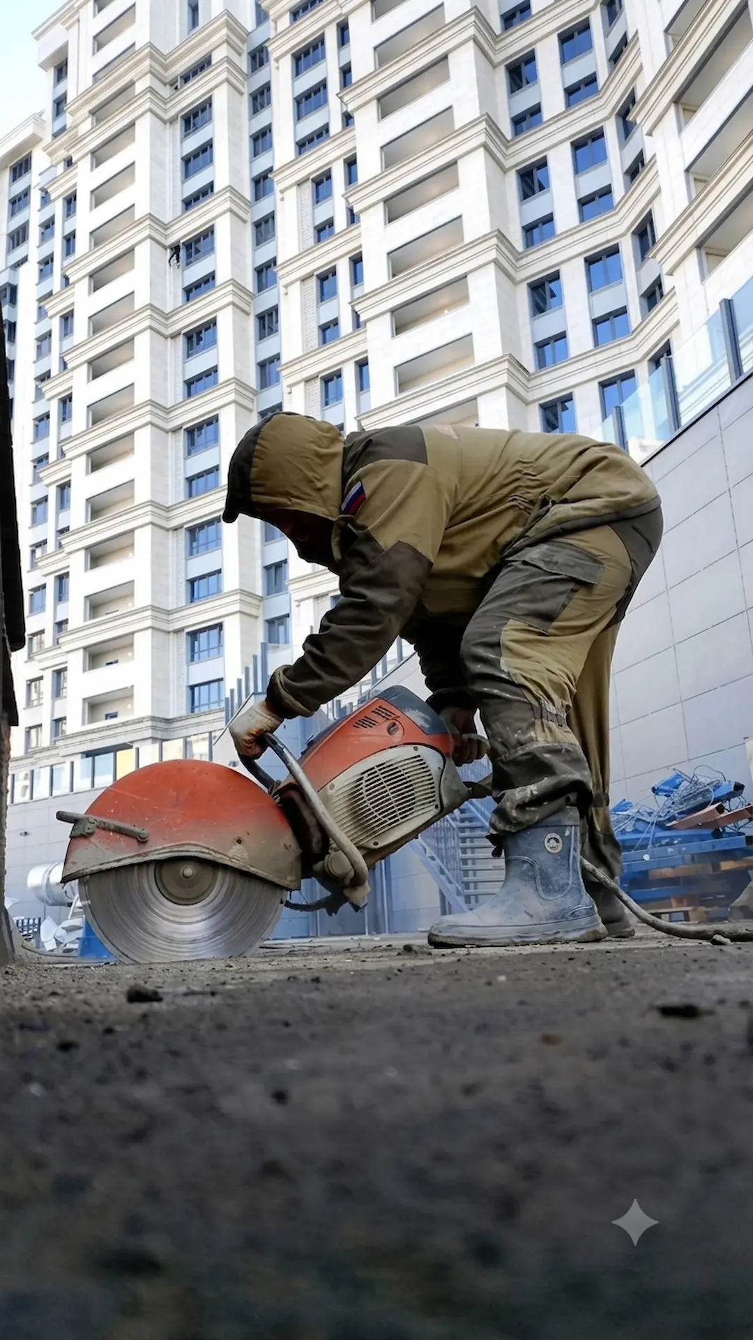 Алмазная резка стены стенорезной машиной